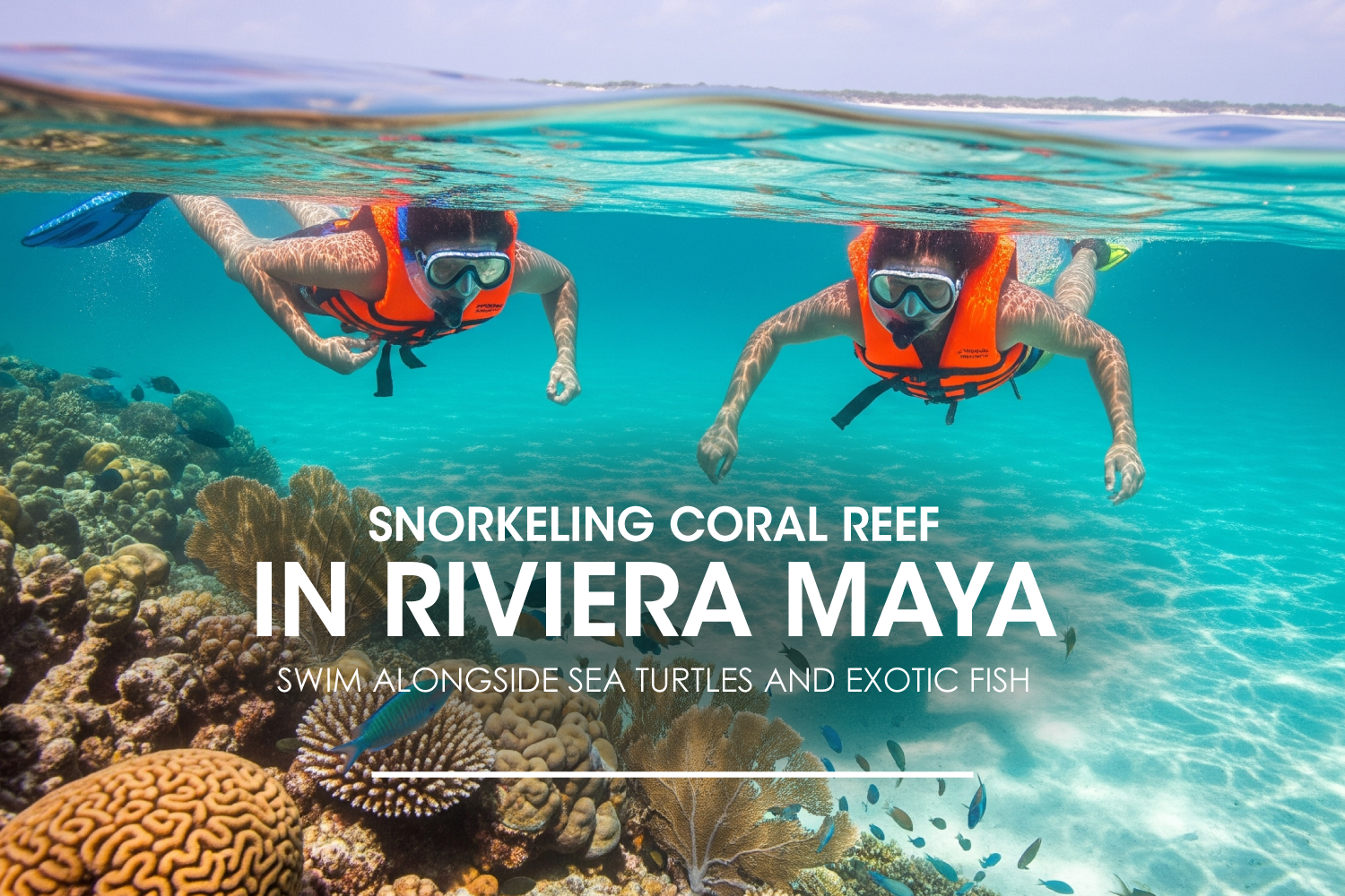 Snorkeling Coral Reef in Riviera Maya